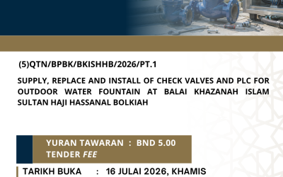 SUPPLY, REPLACE AND INSTALL OF CHECK VALVES AND PLC FOR OUTDOOR WATER FOUNTAIN AT BALAI KHAZANAH ISLAM SULTAN HAJI HASSANAL BOLKIAH.